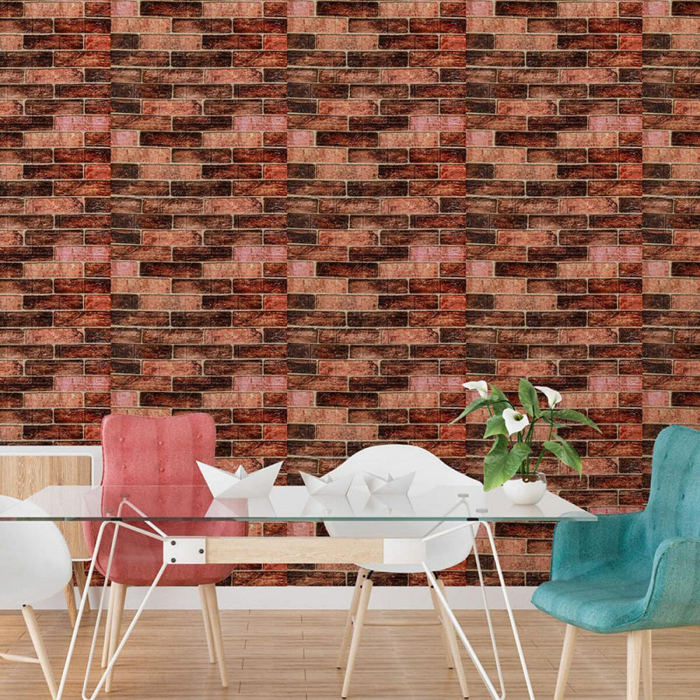 R179-2-3 Панель стеновая в рулоне 3D 700мм*3,08м*2мм BROWN (кирпич) (D) SW-00002537 Киев - изображение 6