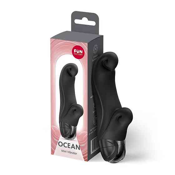 Вібратор-кролик Fun Factory OCEAN Black, для клітора та точки G, 6 режимів, на батарейках Sex Aura Київ