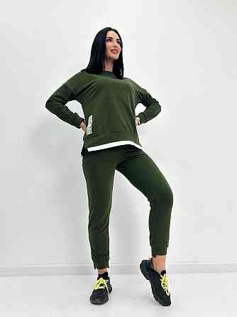 Трикотажний костюм-двійка "Spring" оптом | Норма | Розпродаж моделі 42-44, Хакі Київ