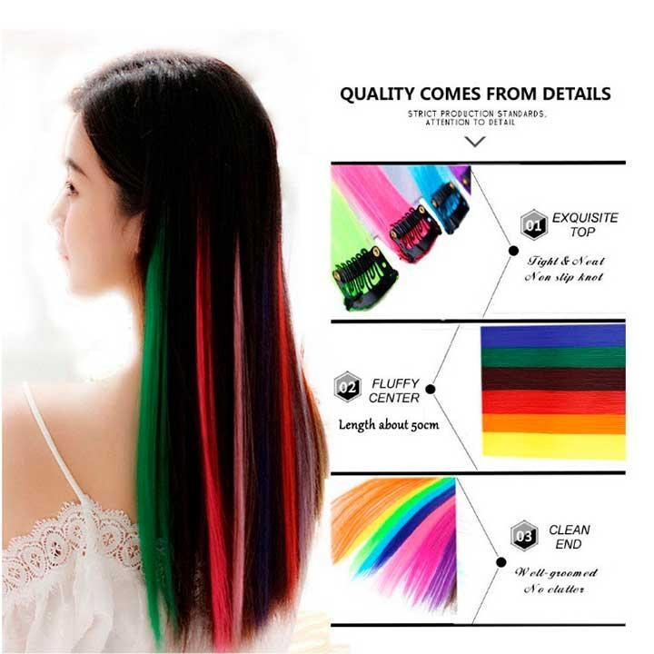 Накладная прядь волос цветная на заколках 60 см супер-блонд Винница - изображение 12