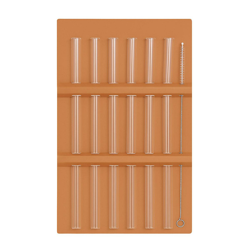 Набір скляних соломинок 7 штук з щіточкою боросилікатне скло 64486-81 Коломия - фото 1