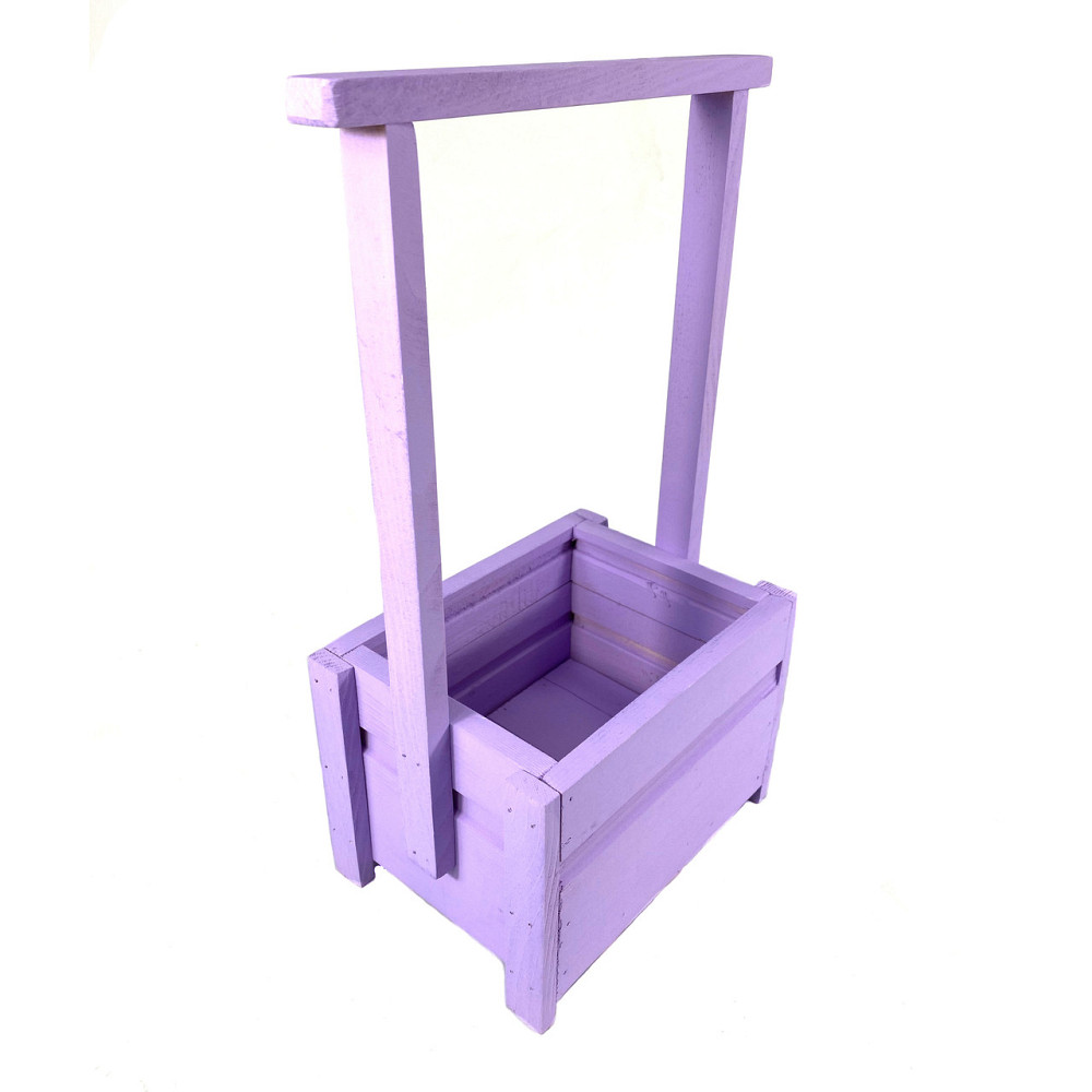 Ящик садовий декоративний для квітів або для зберігання речей з натурального дерева 20х14,5х38 см Фіолетовий Кам'янець-Подільський - фото 1