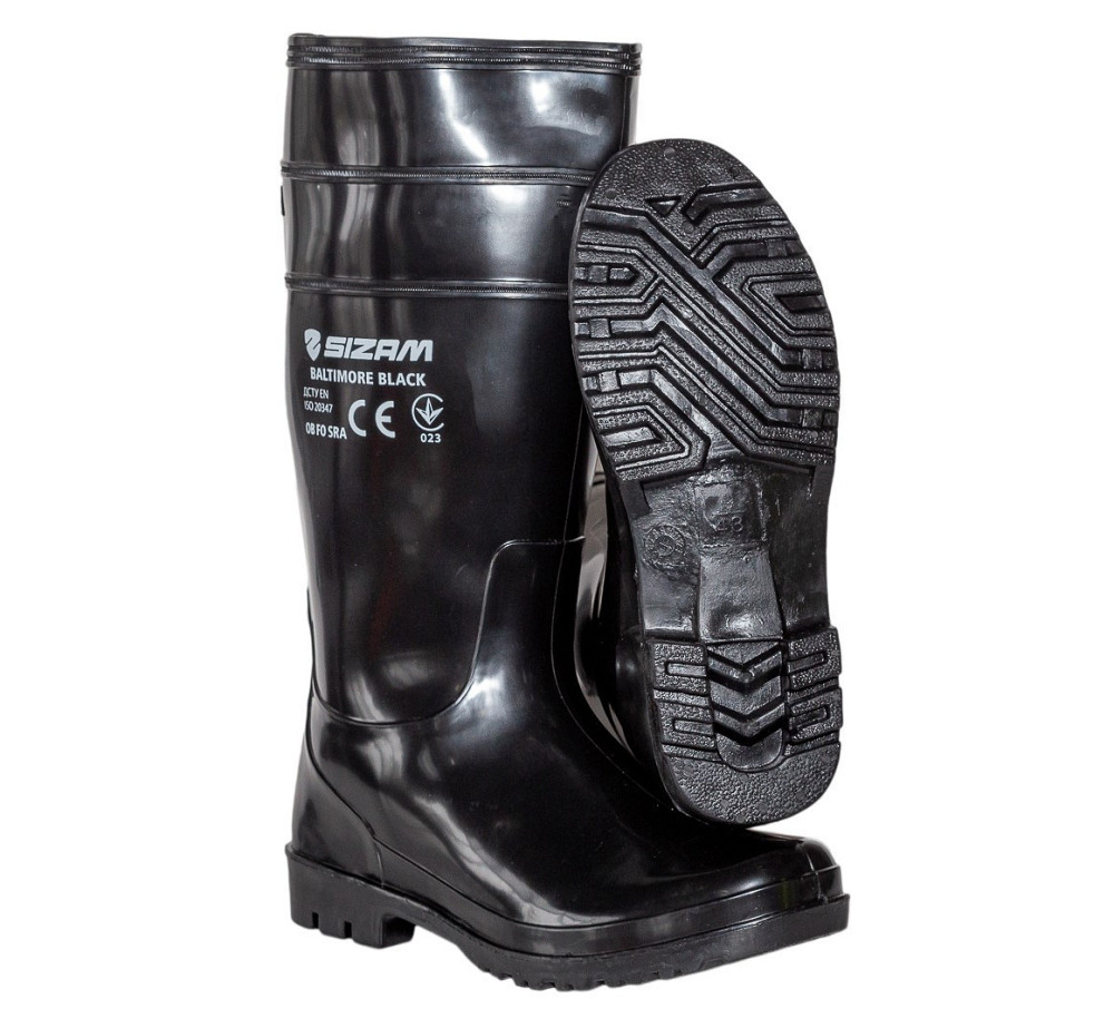 Сапоги рабочие защитные из ПВХ Sizam Baltimore Light Black 47 Ровно - изображение 9