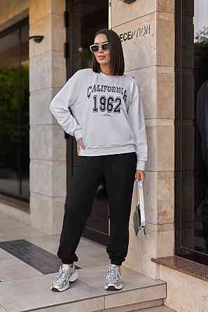 Спортивний жіночий костюм двонитка "Mason" | Норма і батал | Розпродаж моделі Чорний, 46-48 Київ