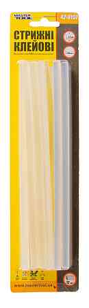 Стержні клейові 7.2 мм MASTERTOOL 200 мм 12 шт прозорі 42-0157 Рівне