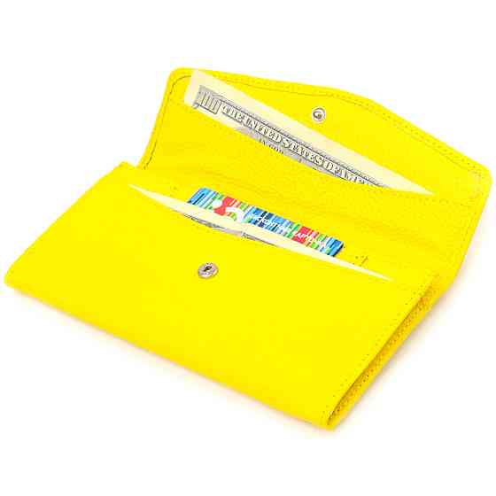 Яркое женское портмоне из натуральной кожи флотар CANPELLINI 21697 Желтое Киев