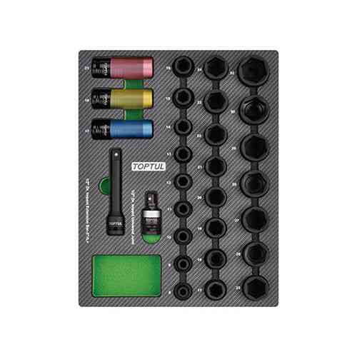 Набір головок ударних 1/2" 8-32 мм 29ед. (в ложементі, тип В) TOPTUL GEB2902 Одеса