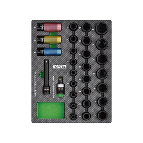 Набір головок ударних 1/2" 8-32 мм 29ед. (в ложементі, тип В) TOPTUL GEB2902 Одеса - фото 1