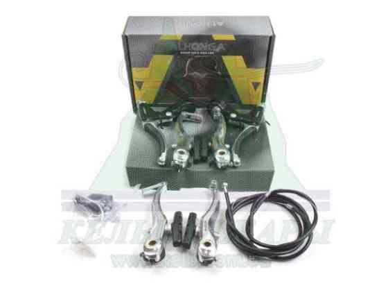 Тормоз велосипеда V-brake (хром) (комплект, перед + зад) (+тросы) Мукачево