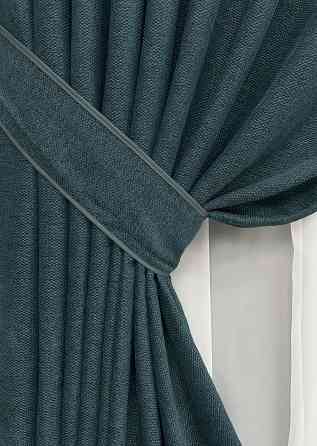 Комплект готових штор VR-Textil Льон Grand Linen № 2039ш Лазурний 200х250см 2 шт (99-022) Київ
