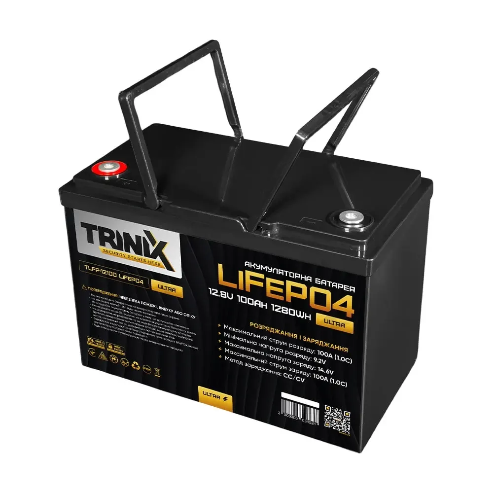 Акумуляторна батарея літій-залізо-фосфатна 12.8В 100А*год Trinix TLFP-12100 Ultra LiFePO4 з Bluetooth (Black) (44-00085) Київ - фото 6