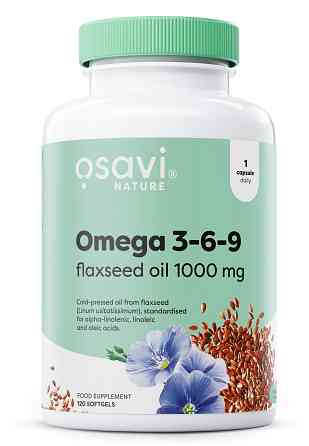 Льняное масло Osavi Omega 3-6-9 Flaxseed oil 1000 mg 120 капсул Луцк