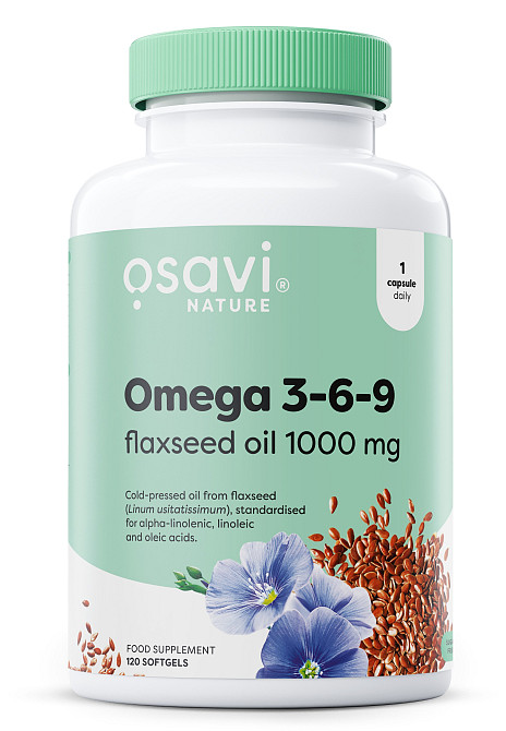 Льняное масло Osavi Omega 3-6-9 Flaxseed oil 1000 mg 120 капсул Луцк - изображение 1