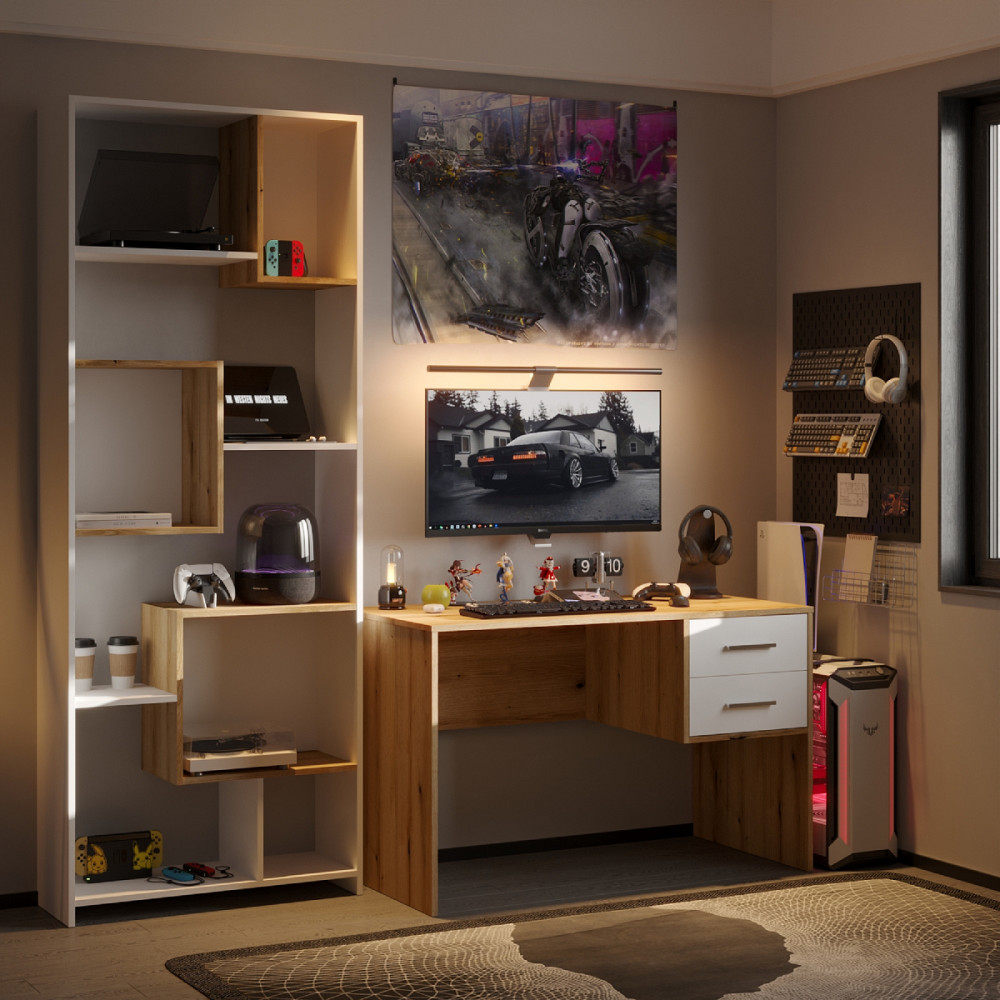 Офисный стол Doros Т2 120х60х75 см Дуб евок/Белый (DRS-011444) Львов - изображение 1