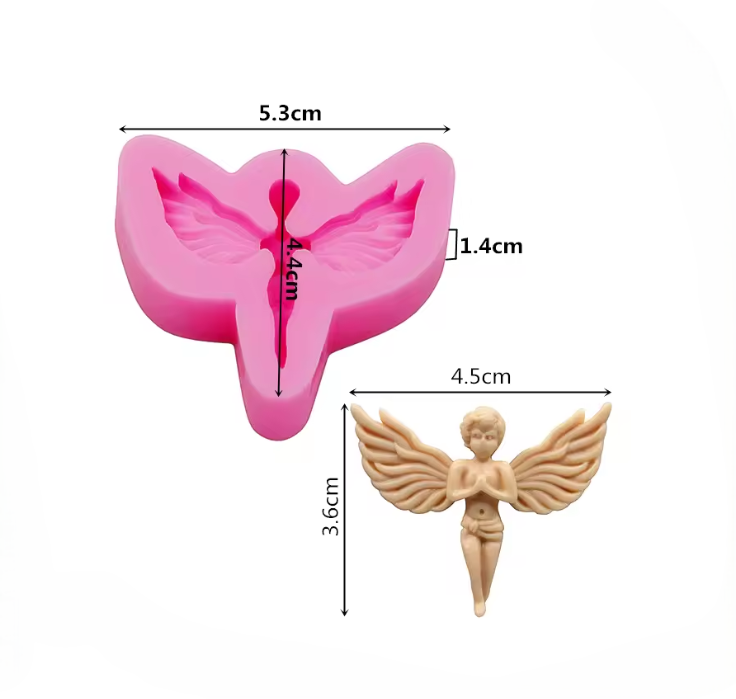 Молд силіконовий Ангел 53 на 44 мм рожевий Київ - фото 4