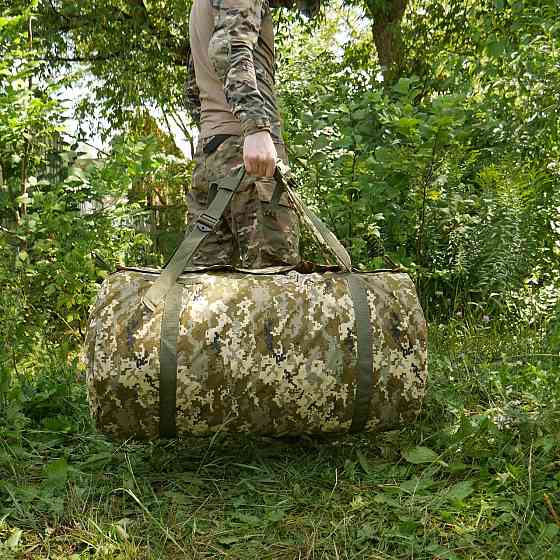 Військова сумка баул піксель 120 л сумка-рюкзак для речей  сумка-рюкзак для речей і полювання WAR Львів