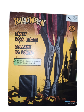 Колготки жіночі Скелет принт світяться в темряві на Хелловін 40 den Італія розмір М 42-44 Creora чорний Київ