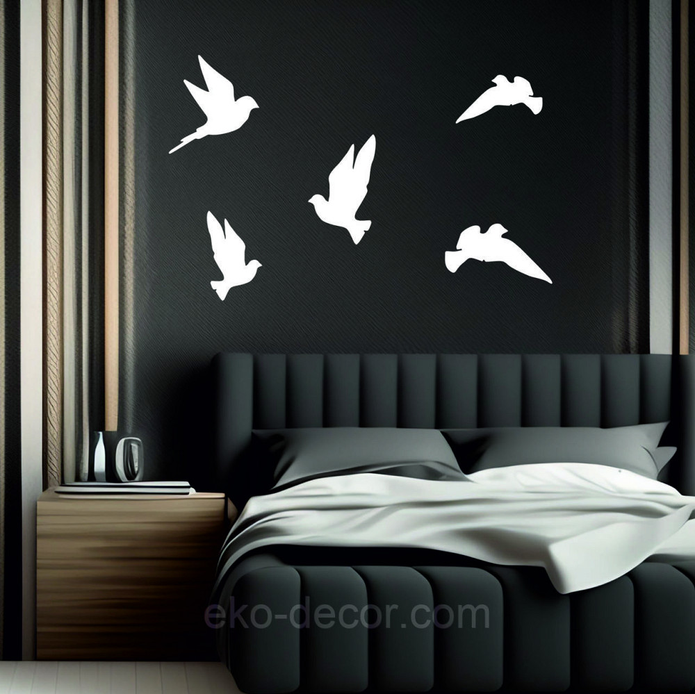 Декоративное настенное Панно «Птичка» Декор на стену(цена за 1шт) 30*18 см, Белый Киев - изображение 1