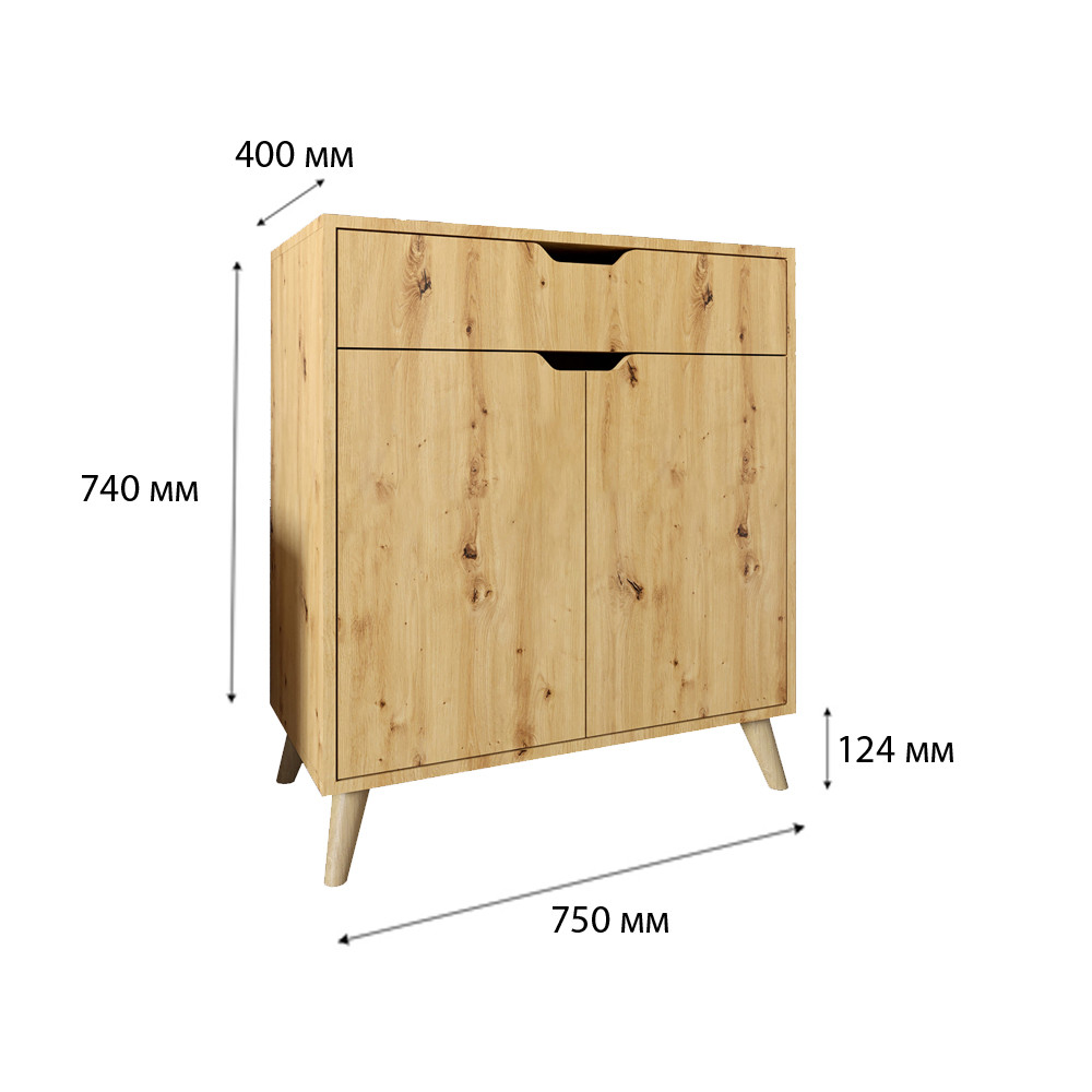 Комод в гостиную с ножками в цвете Орех светлый М-ЗОН Борн 750 Нимфеа Альба (белый) (MZN-031047) Львов - изображение 11