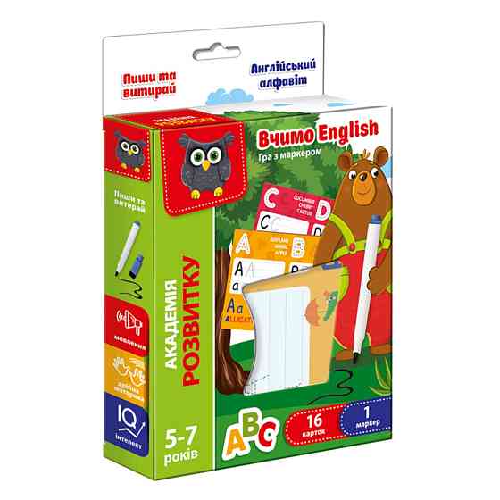 Гра "Пиши та витирай. Англійська абетка" VT5010-23 з маркером Вінниця