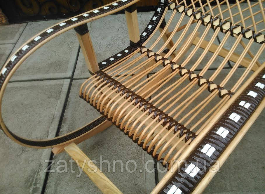 Крісло гойдалка коричнева з ротангом Київ - фото 2