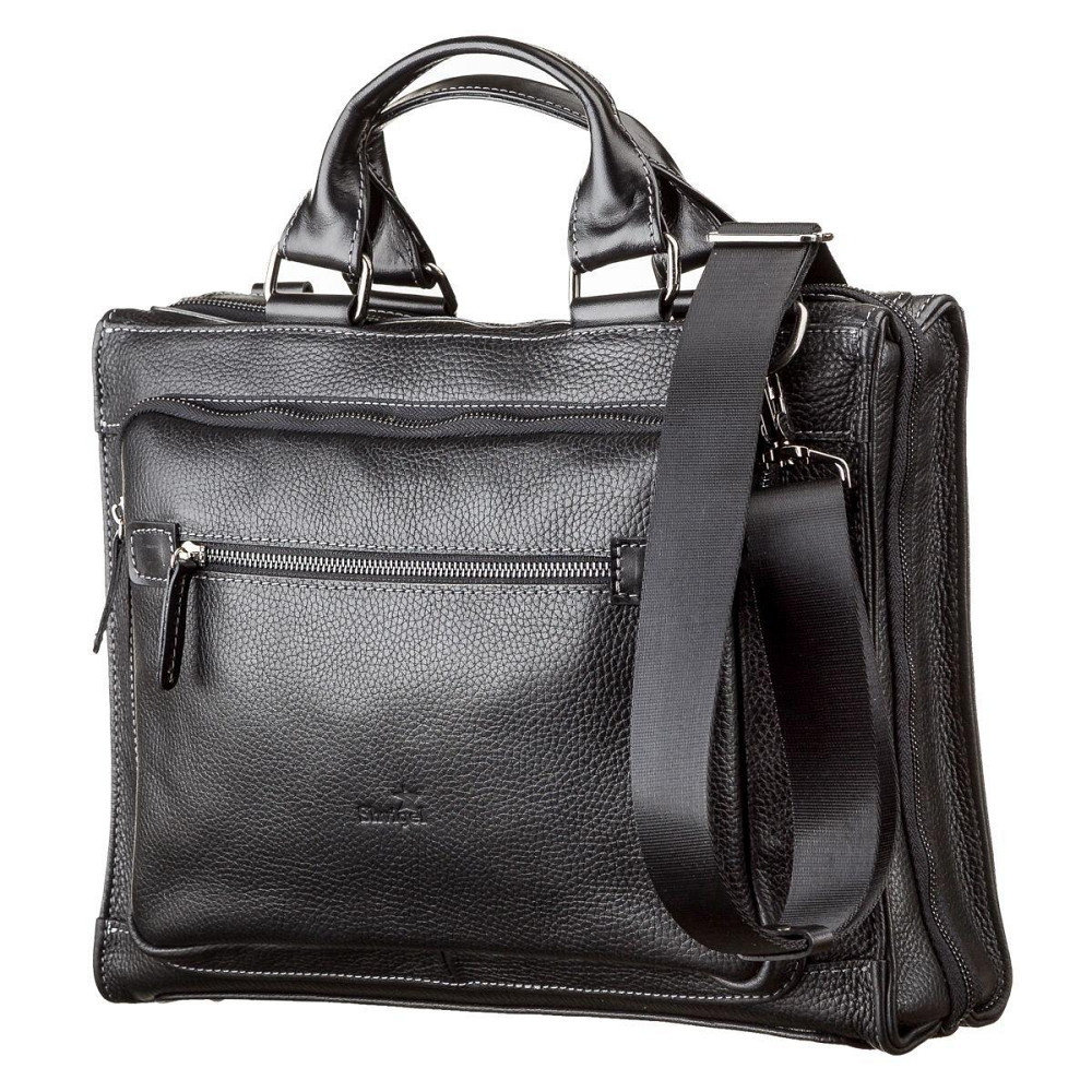 Сумка чоловіча шкіряна Чорна (SHVIGEL) Київ - фото 12