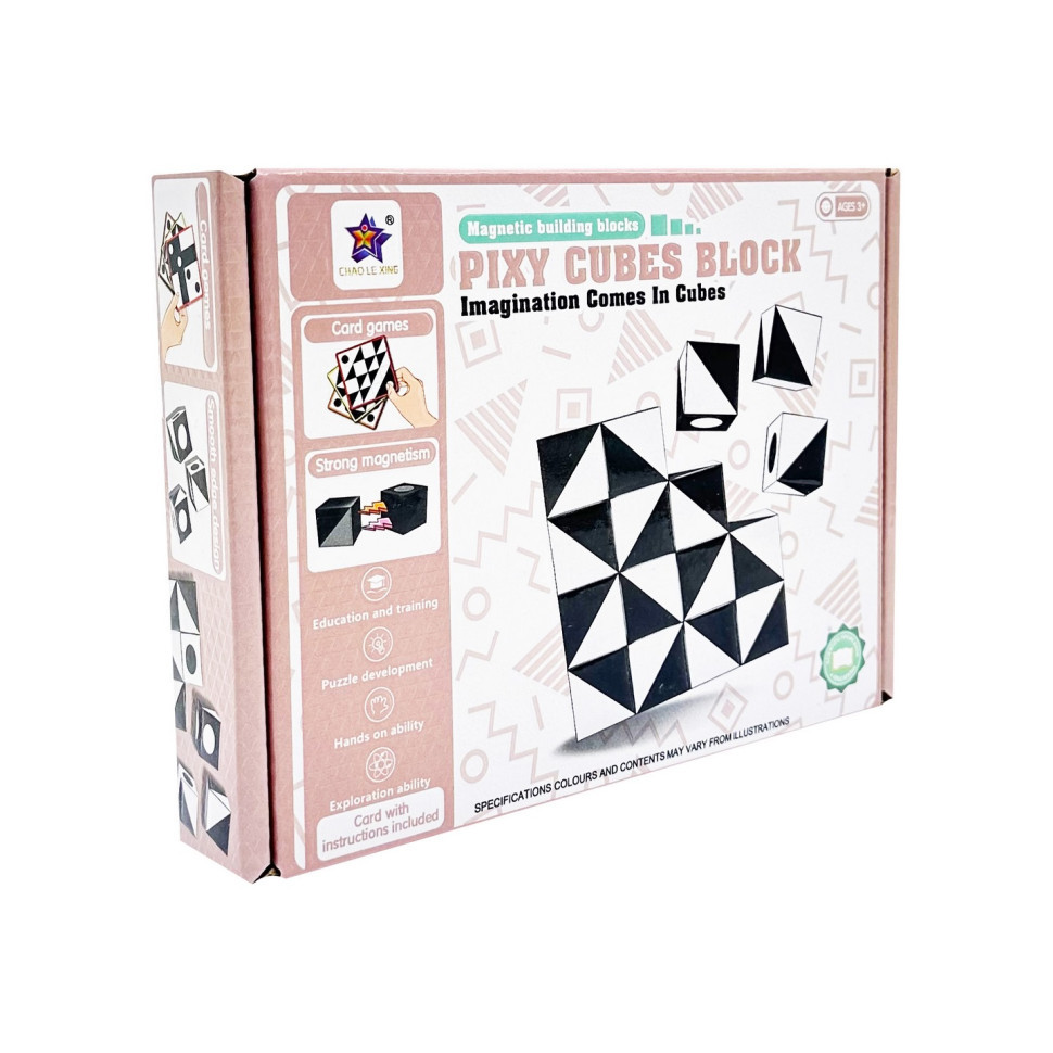 Дитяча гра-головоломка "Магнітні кубики" FD136(Black) 16 елементів, 8 карток Вінниця - фото 1