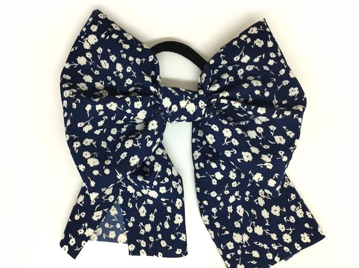 Твіллі бант на гумці темно-синій Київ - фото 1