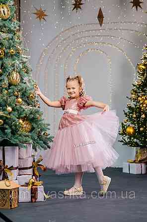 Святкова пишна пудрова сукня для дівчинки з глітером Кривий Ріг