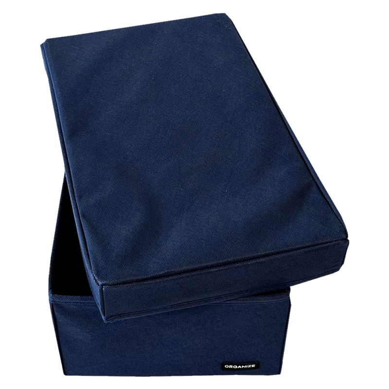 Ящик для зберігання на два відділення з кришкою 40x25x16 см HY-2V-kr (Синій) Суми - фото 4