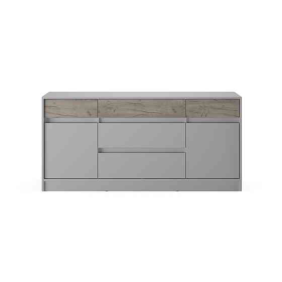 Большой комод с дверью и ящиками Эверест Стайл-1600 160,2х39х75,4 см Кашемир/Дуб крафт серый (DTM-071156) Львов