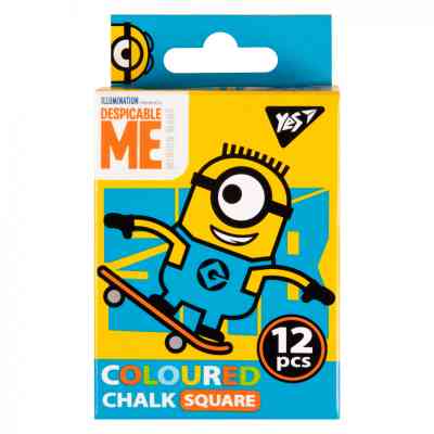 Крейда Yes кольорова квадратна 12 шт 6 кол Minions (400391) Вінниця