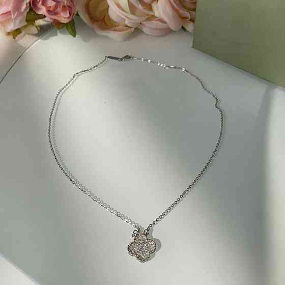 Подвеска Van Cleef цирконы посеребрение / подвеска клевер Одесса