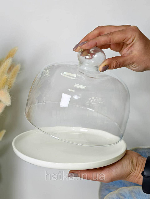 Тарілка з кришкою для зберігання  «White kitchen» 20*14,5 см кераміка + скло 8030-321 Київ - фото 6