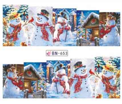 Новогодние наклейки на ногти BN-653 Киев