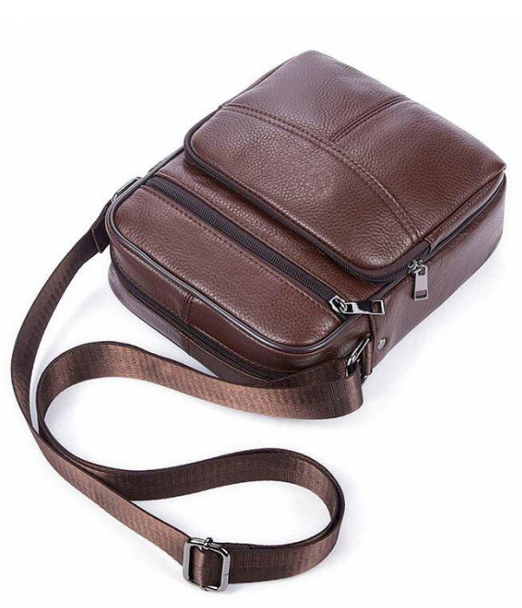 Сумка мужская зернистая Vintage 14705 Коричневая Киев - изображение 8