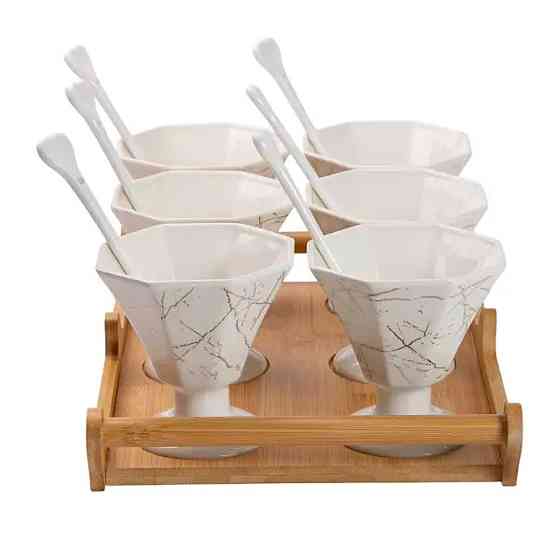 Набір із 6 креманок 200 мл, порцеляна білий HP-1220 Коломия