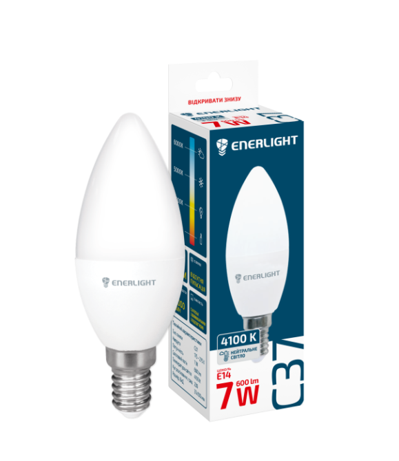 Лампа світлодіодна ENERLIGHT С37 7Вт 4100K E14 Рівне - фото 1