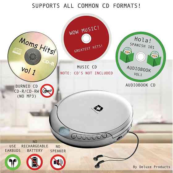 Портативний CD-програвач Deluxe Products DP-PCD-001 РК-дисплей Дніпро