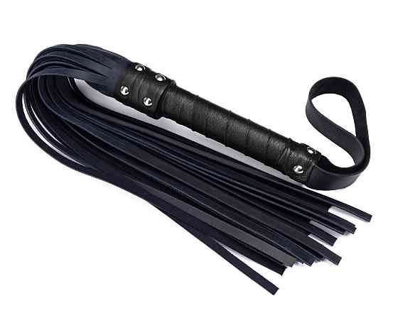 Флоггер из натуральной кожи Flirty Hard Leather - Dark Blue, BG-00003 Sex Aura Киев