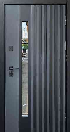 Двері вуличні Форт-М  модель Ніцца/Склопакет ТЕРМОРОЗРИВ антрацит (7016)/Білий мат 860 Київ