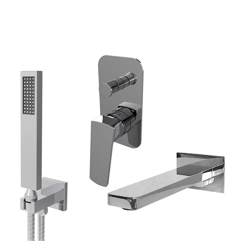 Змішувач для ванни вбудований TOPAZ LEXI TLG 21202-H21 2 виходи, лійка ручна, вилив 190мм Тернопіль - фото 2