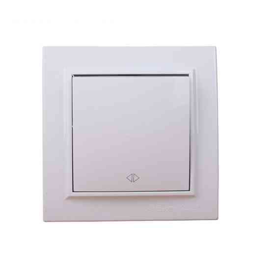 Вимикач одноклавішний перехресний, Enzo  білий Дніпро