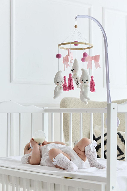 Дитячий музичний мобіль на ліжечко для немовлят WoollyFox "Добрі привиди" на 35 мелодій Київ - фото 5