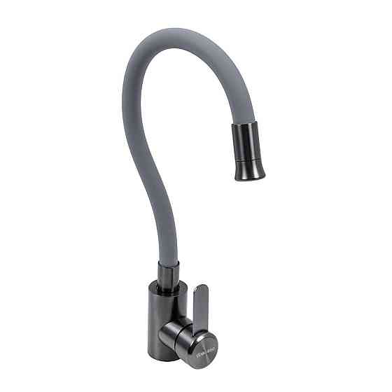 KF63 гнучкий змішувач VALESO (сірий гусак, PVD чорний корпус) Коломыя