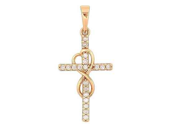 Кулон Позолота 18K «Крест с кристаллами» 283620 ТМ Xuping Киев