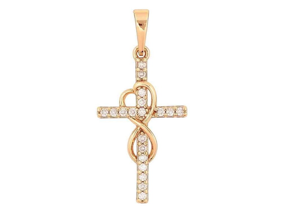 Кулон Позолота 18K «Хрест з кристалами» 283620 ТМ Xuping Київ - фото 1