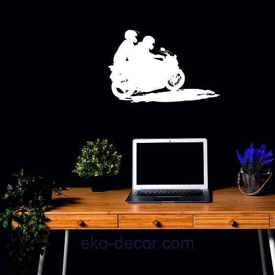 Декоративное настенное Панно «Мотоцыкл с коляской» Декор на стену 50*32 см, Белый Киев