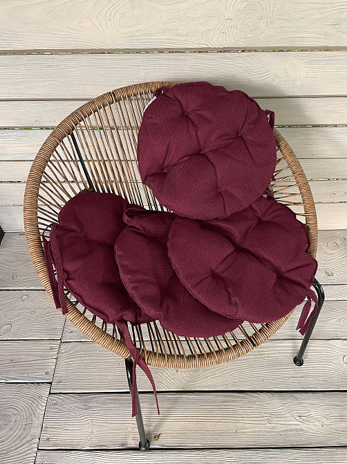 Подушка для стільців (38x38х5 см) кругла Decorator Мальмо колір бордовий 84-043 Київ - фото 7