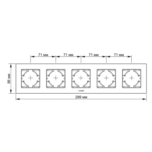 BINERA чорний алюміній Рамка горизонтальна 5-а Videx Житомир - изображение 4